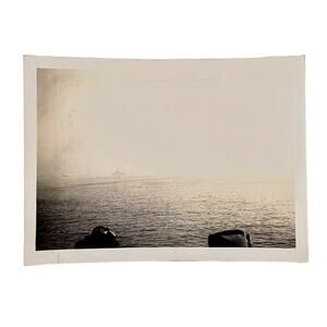 Vtg B&W Photo Found People On The Way To Catalina Ocean Distant Ships Snapshot